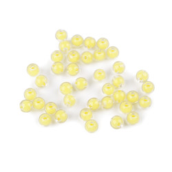 Mărgele din plastic cu efect de culori ø8 mm - Galben deschis (10 Grame)