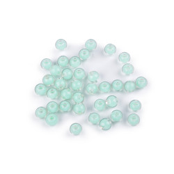 Mărgele din plastic cu efect de culori ø8 mm - Verde deschis (10 Grame)