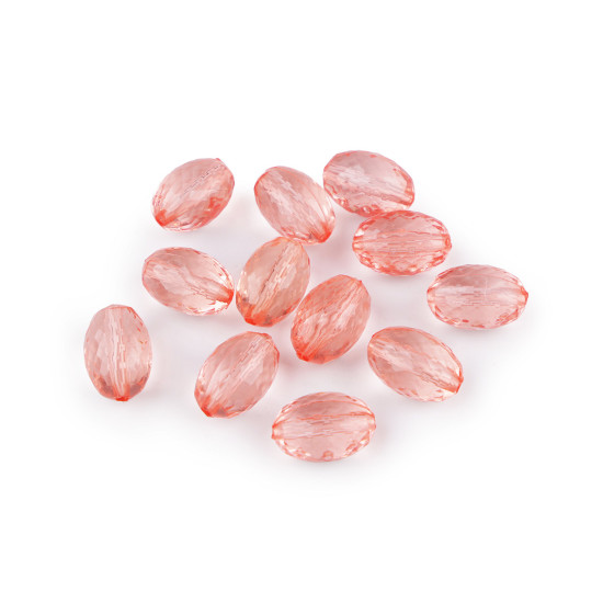 Mărgele de plastic măsline 10x15 mm - Roșu coral deschis (10 Grame) Mărgele de plastic măsline 10x15 mm - Roșu coral deschis (10 Grame)