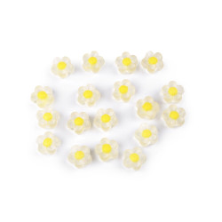 Mărgele din plastic floare  ø13 mm - Galben deschis (10 Grame)