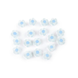 Mărgele din plastic floare  ø13 mm - Bleu pal (10 Grame)