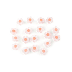 Mărgele din plastic floare  ø13 mm - Roz somon închis (10 Grame)