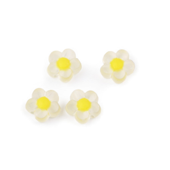 Mărgele din plastic floare ø13 mm - Galben deschis (180 Grame) Mărgele din plastic floare ø13 mm - Galben deschis (180 Grame)