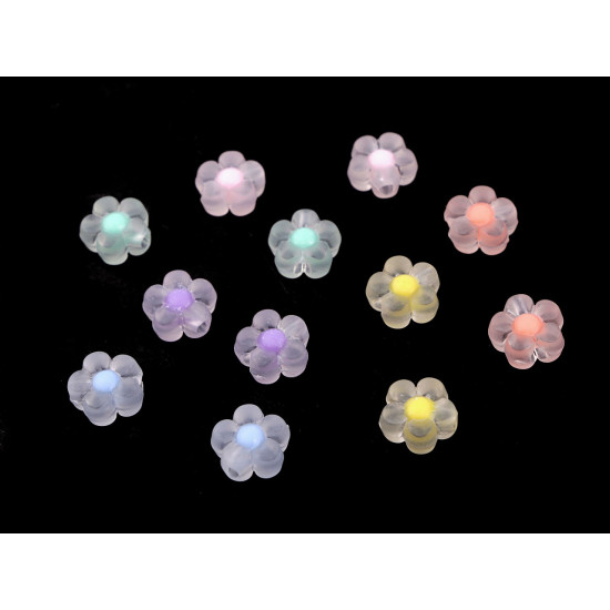 Mărgele din plastic floare ø13 mm - Galben deschis (180 Grame) Mărgele din plastic floare ø13 mm - Galben deschis (180 Grame)