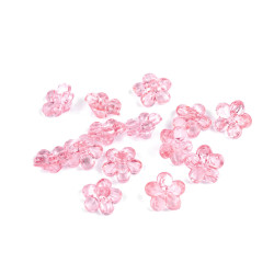 Nasturi din plastic / margele floare ø12 mm - Roz deschis (30 Grame)