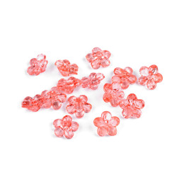 Nasturi din plastic / margele floare ø12 mm - Roz strident (30 Grame)
