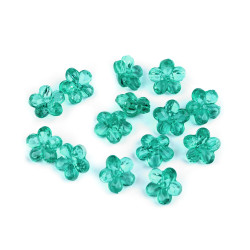 Nasturi din plastic / margele floare ø12 mm - Turcoaz verde (30 Grame)