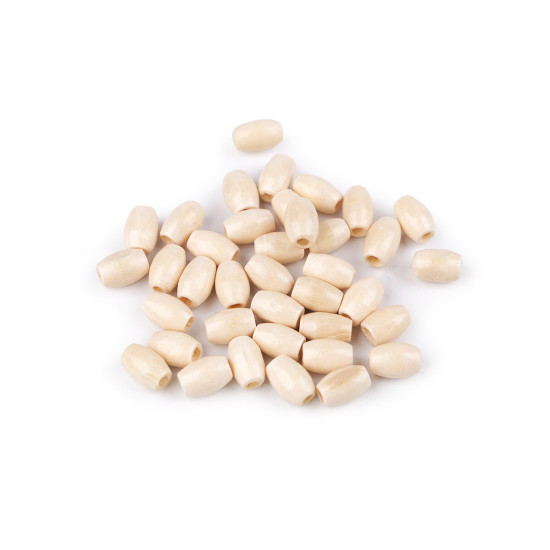 Mărgele din lemn 6x10 mm - Natural deschis (10 Grame) Mărgele din lemn 6x10 mm - Natural deschis (10 Grame)