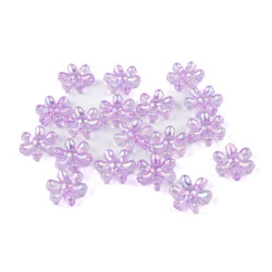 Mărgele din plastic cu efect  ab ø17 mm - Mov liliachiu (10 Grame)