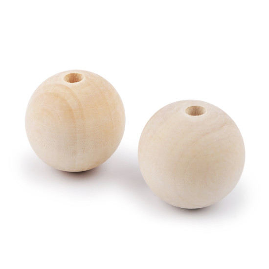 Mărgele mari din lemn nelacuit ø40 mm - Natural deschis (20 Bucăți) Mărgele mari din lemn nelacuit ø40 mm - Natural deschis (20 Bucăți)