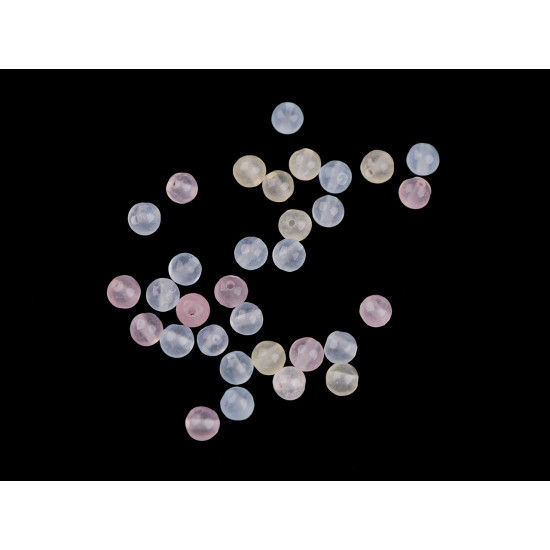 Mărgele cristal mineral sintetic colorat mat ø4 mm - Cristal (90 Bucăți)