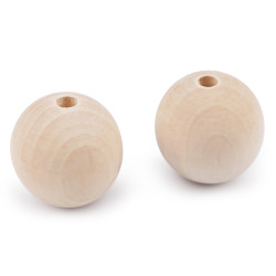 Mărgele din lemn nelacuite ø45 mm - Natural deschis (2 Bucăți)