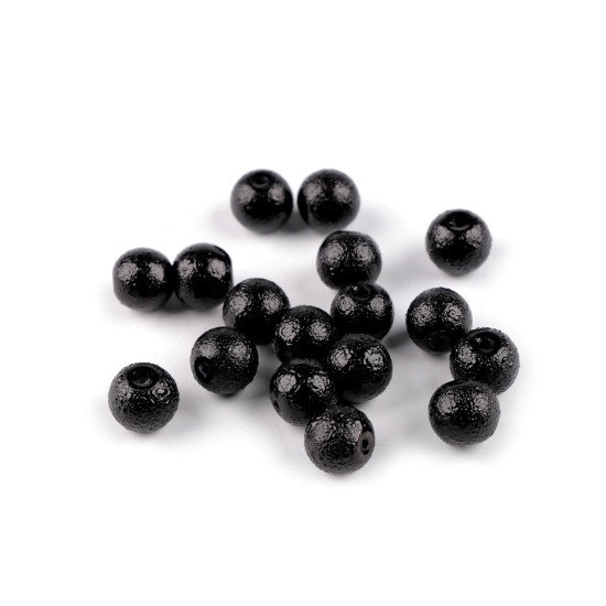 Perle de sticlă ø10 mm - Negru (20 Grame) Perle de sticlă ø10 mm - Negru (20 Grame)