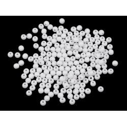 Mărgele din plastic color ø4 mm - Alb (100 Grame)