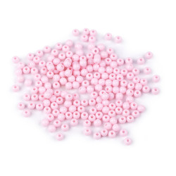 Mărgele din plastic color ø4 mm - Roz deschis (100 Grame)