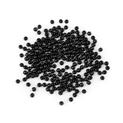 Mărgele din plastic color ø4 mm - Negru (100 Grame)
