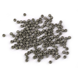 Mărgele din plastic color ø4 mm - Gri neutral (100 Grame)