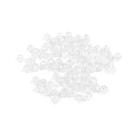 Mărgele de plastic cracked ø6 mm - Transparent (30 Grame) Mărgele de plastic cracked ø6 mm - Transparent (30 Grame)