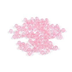 Mărgele de plastic cracked ø6 mm - Roz deschis (30 Grame)