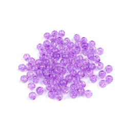 Mărgele de plastic cracked ø6 mm - Mov liliachiu (30 Grame)