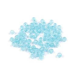 Mărgele de plastic cracked ø6 mm - Albastru angel (30 Grame)