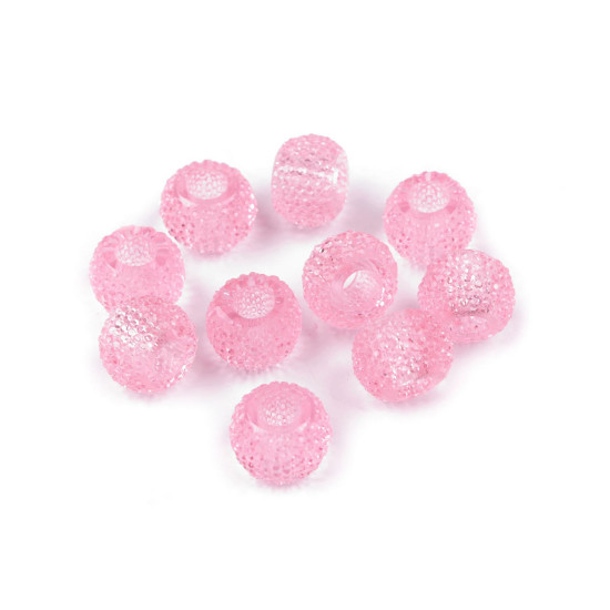 Mărgele din plastic cu orificiu mare 8x12 mm - Roz (50 Bucăți) Mărgele din plastic cu orificiu mare 8x12 mm - Roz (50 Bucăți)