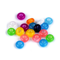 Mărgele din plastic cu orificiu mare ø14 mm - Mix (100 Bucăți)