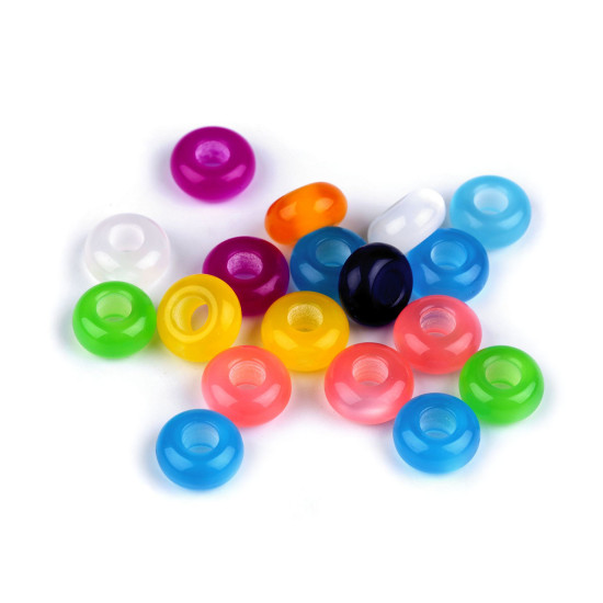 Mărgele din plastic cu orificiu mare ø14 mm - Mix (100 Bucăți) Mărgele din plastic cu orificiu mare ø14 mm - Mix (100 Bucăți)