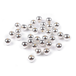 Mărgele din plastic glance metalic ø8 mm - Argintiu deschis (20 Grame)