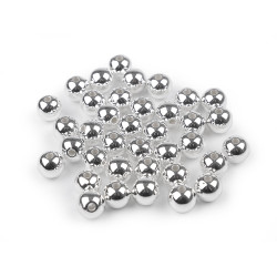 Mărgele din plastic glance metalic ø10 mm - Argintiu (20 Grame)