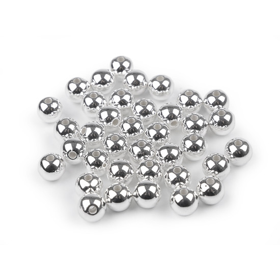 Mărgele din plastic glance metalic ø10 mm - Argintiu (20 Grame) Mărgele din plastic glance metalic ø10 mm - Argintiu (20 Grame)