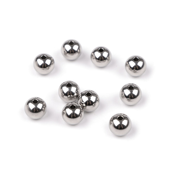 Mărgele din oțel inoxidabil ø10 mm - Platinum (30 Bucăți) Mărgele din oțel inoxidabil ø10 mm - Platinum (30 Bucăți)