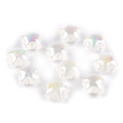 Mărgele din plastic cu efect ab ø18 mm - Alb (10 Bucăți)