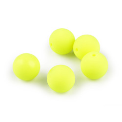 Margele din plastic mat, suprafata cauciucata ø16 mm - Galben verzui (100 Bucăți)