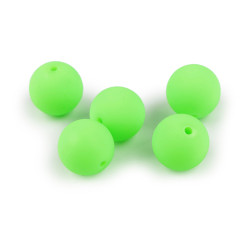 Margele din plastic mat, suprafata cauciucata ø16 mm - Verde neon (100 Bucăți)