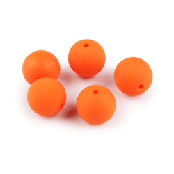 Margele din plastic mat, suprafata cauciucata ø16 mm - Roz somon închis (5 Bucăți)
