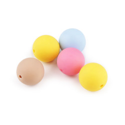 Margele din plastic mat, suprafata cauciucata ø16 mm - Mix culori (100 Bucăți)