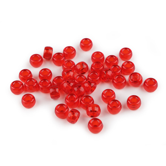 Mărgele din plastic cu gaură mare 9x6 mm - Albastru deschis (20 Grame) Mărgele din plastic cu gaură mare 9x6 mm - Albastru deschis (20 Grame)