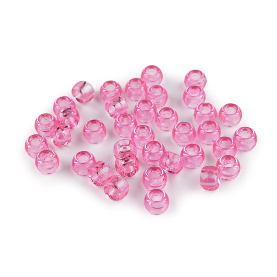 Mărgele din plastic cu gaură mare 9x6 mm - Albastru deschis (20 Grame) Mărgele din plastic cu gaură mare 9x6 mm - Albastru deschis (20 Grame)