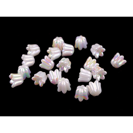 Margele din plastic cu clopotel/fusta efect ab 12x14 mm - Alb sidefat (200 Bucăți) Margele din plastic cu clopotel/fusta efect ab 12x14 mm - Alb sidefat (200 Bucăți)