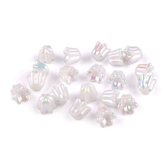 Margele din plastic cu clopotel/fusta efect ab 12x14 mm - Alb sidefat (200 Bucăți) Margele din plastic cu clopotel/fusta efect ab 12x14 mm - Alb sidefat (200 Bucăți)