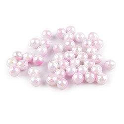 Mărgele din plastic cu efect ab ø10 mm - Roz foarte deschis (20 Grame)