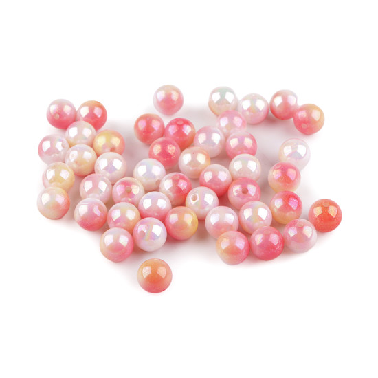 Mărgele din plastic cu efect ab ø10 mm - Roz foarte deschis (20 Grame)