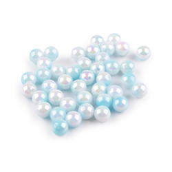 Mărgele din plastic cu efect ab ø10 mm - Albastru angel (500 Grame)