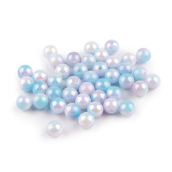 Mărgele din plastic cu efect ab ø10 mm - Bleu nu-mă-uita (20 Grame)