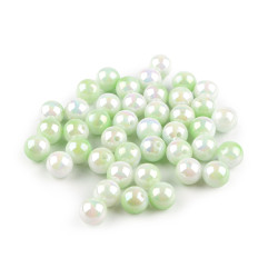 Mărgele din plastic cu efect ab ø10 mm - Verde deschis (20 Grame)