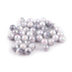 Mărgele din plastic cu efect ab ø10 mm - Gri deschis (20 Grame)