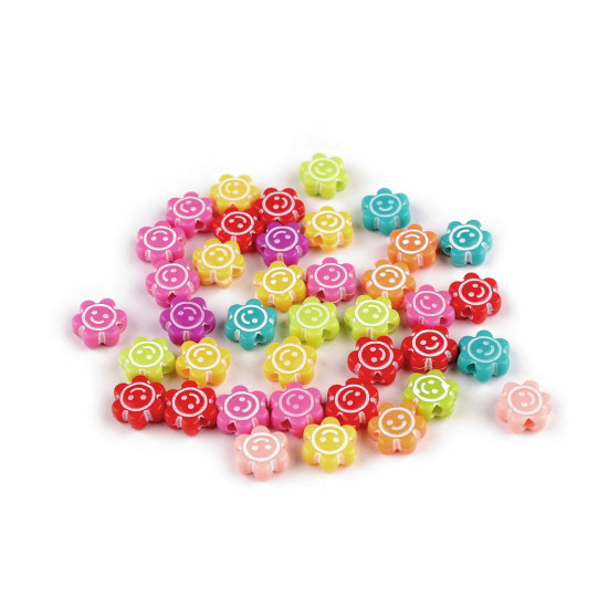 Mărgele flori din plastic ø11 mm - Mix (10 Grame) Mărgele flori din plastic ø11 mm - Mix (10 Grame)