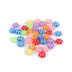 Mărgele flori din plastic ø11 mm - Mix (10 Grame)