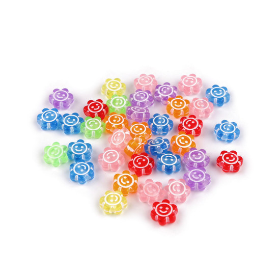 Mărgele flori din plastic ø11 mm - Mix (10 Grame) Mărgele flori din plastic ø11 mm - Mix (10 Grame)